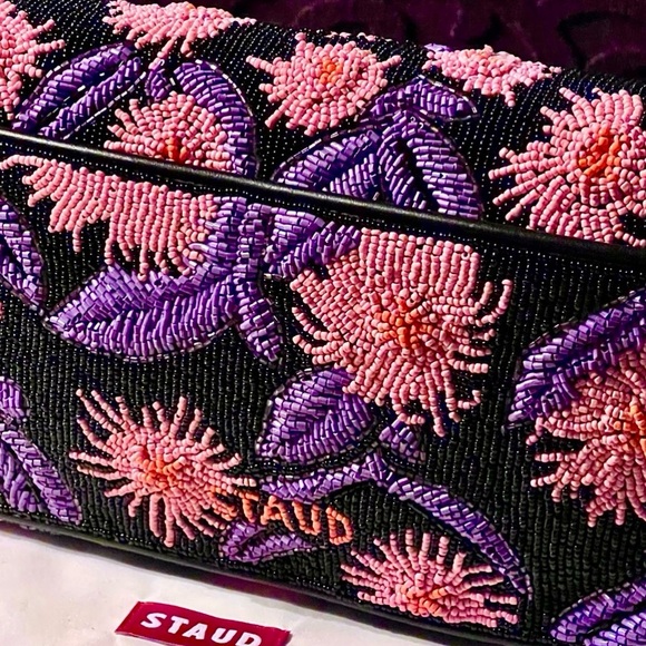 🌺🎉HP🎉🌺 NWOT Staud Tommy Beaded Shoulder Bag Quartz Acid 🌟RARE FIND🌟 - Picture 7 of 16